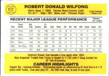 Rob Wilfong  baseball card collectible - Main Image 2