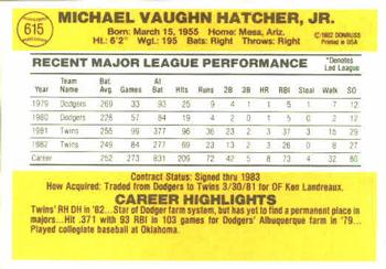 Mickey Hatcher  baseball card collectible - Main Image 2