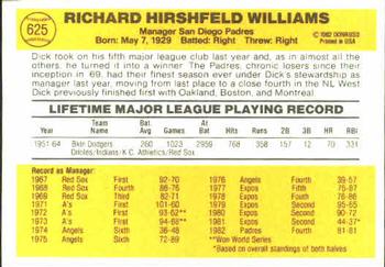 Dick Williams  baseball card collectible - Main Image 2