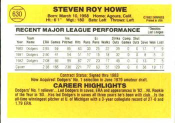 Steve Howe  baseball card collectible - Main Image 2