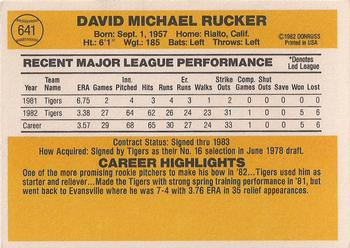 Dave Rucker  baseball card collectible - Main Image 2