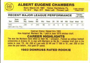 Al Chambers  baseball card collectible - Main Image 2
