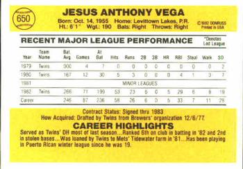 Jesus Vega  baseball card collectible - Main Image 2