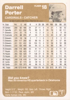 Darrell Porter  baseball card collectible - Main Image 2