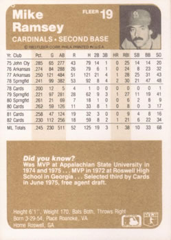 Mike Ramsey  baseball card collectible - Main Image 2