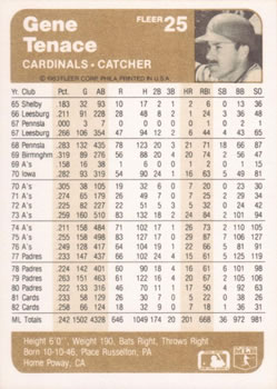 Gene Tenace  baseball card collectible - Main Image 2