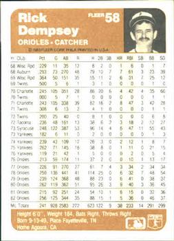 Rick Dempsey  baseball card collectible - Main Image 2