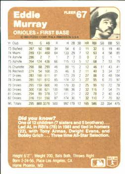 Eddie Murray  baseball card collectible - Main Image 2
