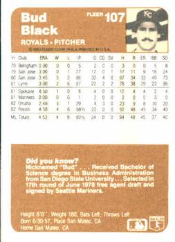 Bud Black  baseball card collectible - Main Image 2