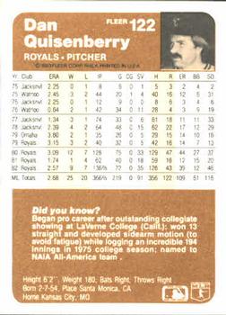 Dan Quisenberry  baseball card collectible - Main Image 2