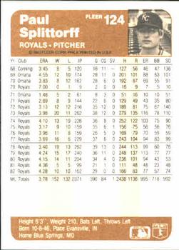 Paul Splittorff  baseball card collectible - Main Image 2