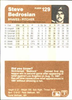 Steve Bedrosian  baseball card collectible - Main Image 2