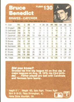 Bruce Benedict  baseball card collectible - Main Image 2