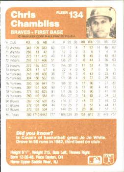 Chris Chambliss  baseball card collectible - Main Image 2