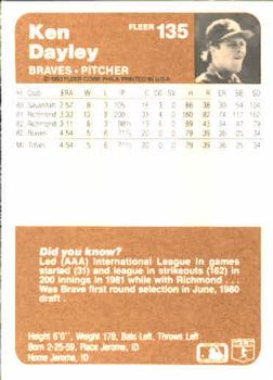 Ken Dayley  baseball card collectible - Main Image 2