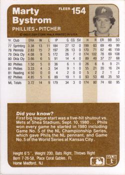 Marty Bystrom  baseball card collectible - Main Image 2