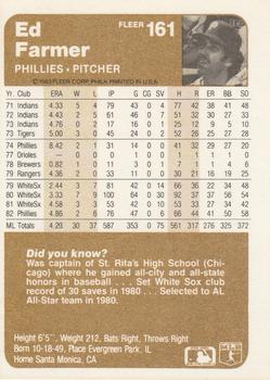 Ed Farmer  baseball card collectible - Main Image 2