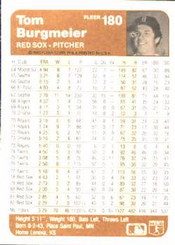 Tom Burgmeier  baseball card collectible - Main Image 2