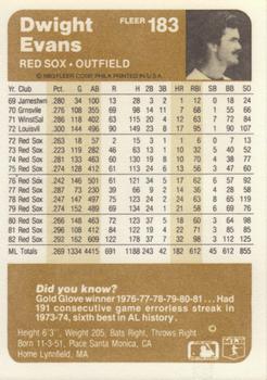 Dwight Evans  baseball card collectible - Main Image 2