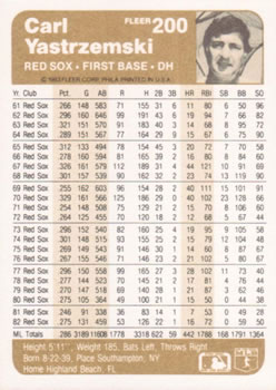 Carl Yastrzemski  baseball card collectible - Main Image 2