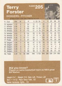 Terry Forster  baseball card collectible - Main Image 2