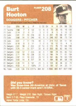 Burt Hooton  baseball card collectible - Main Image 2