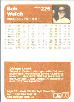 Bob Welch  baseball card collectible - Main Image 2