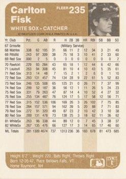 Carlton Fisk  baseball card collectible - Main Image 2