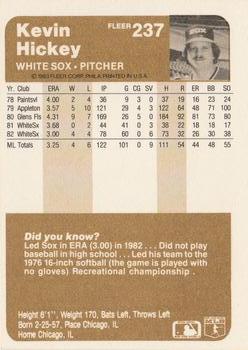 Kevin Hickey  baseball card collectible - Main Image 2