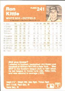 Ron Kittle  baseball card collectible - Main Image 2