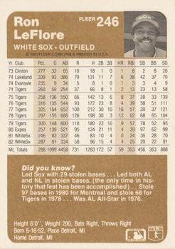 Ron LeFlore  baseball card collectible - Main Image 2