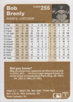 Bob Brenly  baseball card collectible - Main Image 2