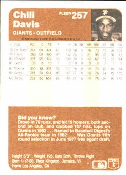 Chili Davis  baseball card collectible - Main Image 2