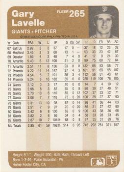 Gary Lavelle  baseball card collectible - Main Image 2
