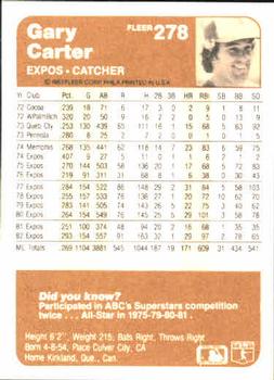 Gary Carter  baseball card collectible - Main Image 2