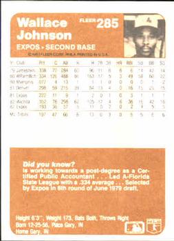 Wallace Johnson  baseball card collectible - Main Image 2