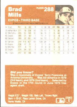 Brad Mills  baseball card collectible - Main Image 2