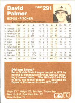 David Palmer  baseball card collectible - Main Image 2