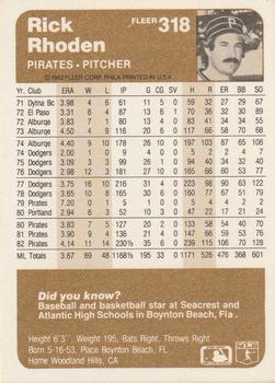 Rick Rhoden  baseball card collectible - Main Image 2