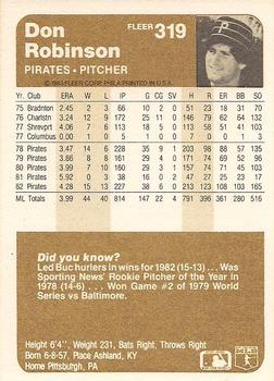 Don Robinson  baseball card collectible - Main Image 2