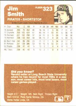 Jim Smith  baseball card collectible - Main Image 2