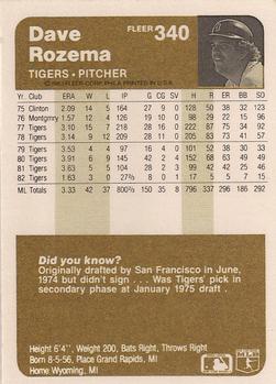 Dave Rozema  baseball card collectible - Main Image 2