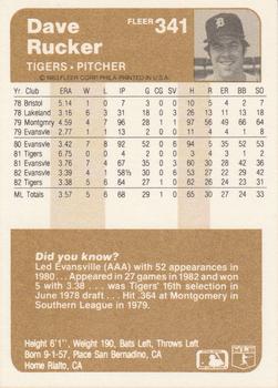 Dave Rucker  baseball card collectible - Main Image 2