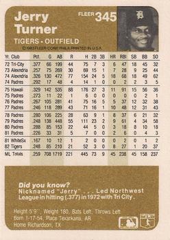 Jerry Turner  baseball card collectible - Main Image 2