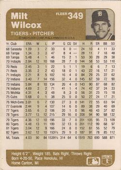 Milt Wilcox  baseball card collectible - Main Image 2