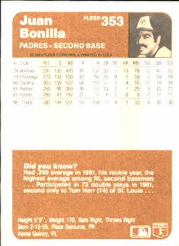 Juan Bonilla  baseball card collectible - Main Image 2