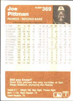 Joe Pittman  baseball card collectible - Main Image 2