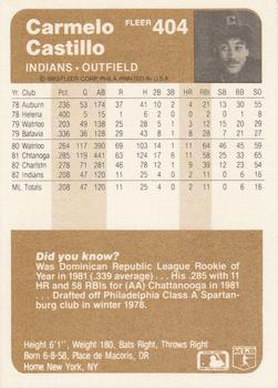 Carmelo Castillo  baseball card collectible - Main Image 2