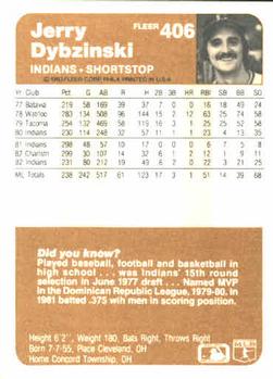 Jerry Dybzinski  baseball card collectible - Main Image 2