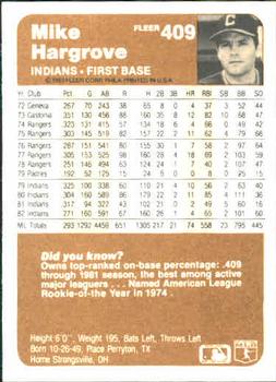 Mike Hargrove  baseball card collectible - Main Image 2